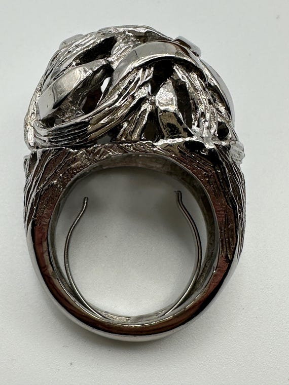 PAULINE RADER VNTG Statement Ring. Silver Tone Si… - image 3
