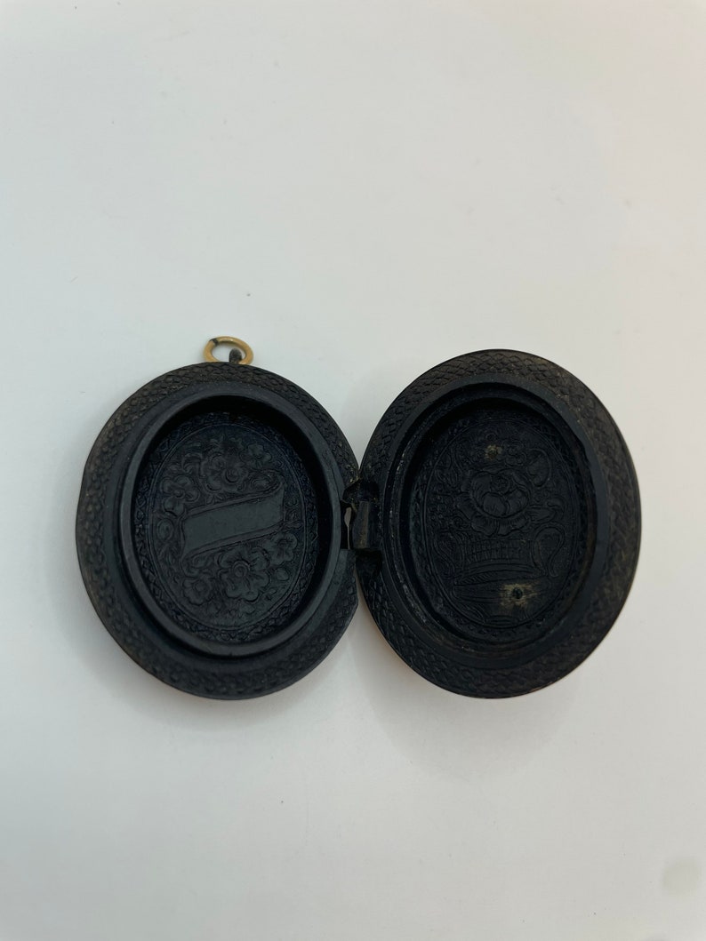 Gutta Percha Mourning Locket With a Dove on the Front. Etsy