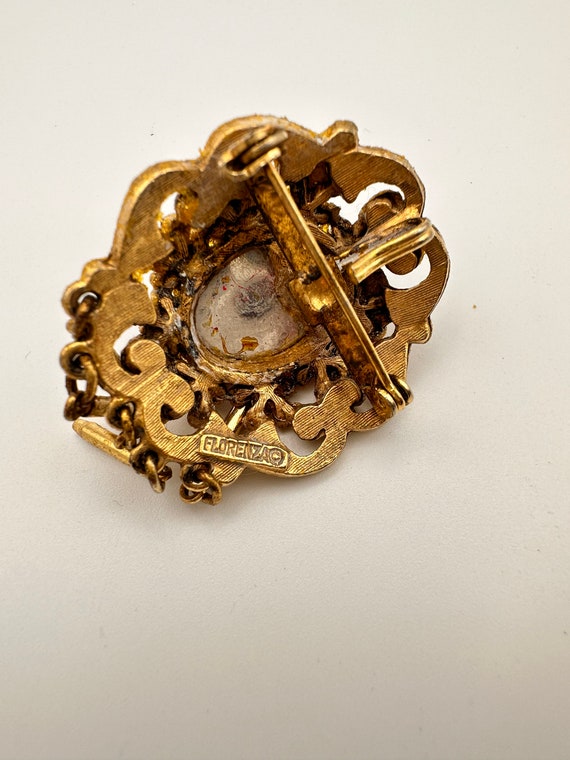Florenza Vintage Brooch Era 1960's Great Condition. Raised