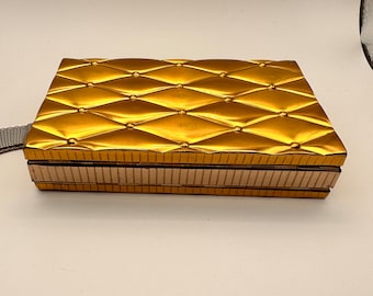 Vintage Gold Evans Carryall Compact,vintage 1940s Gold Evans