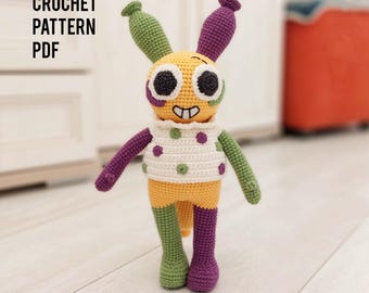 Circus Crochet Doll Pattern PDF, Colorful Amigurumi Toy, Cute