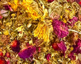 9-Flower Organic Foraging Blend – Whole Botanical Enrichment for Birds & Parrots (4 oz)