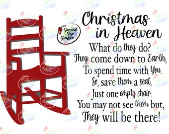 Christmas in Heaven Poem With Rocking Chair and Red Cardinal - Etsy