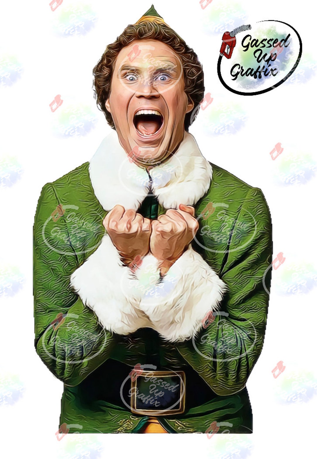 Cartoon Buddy the Elf PNG - Etsy