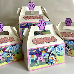 Bluey Gable Boxes, Treats Box, Party Favors, Bluey Party Theme, Snack Box,Party
