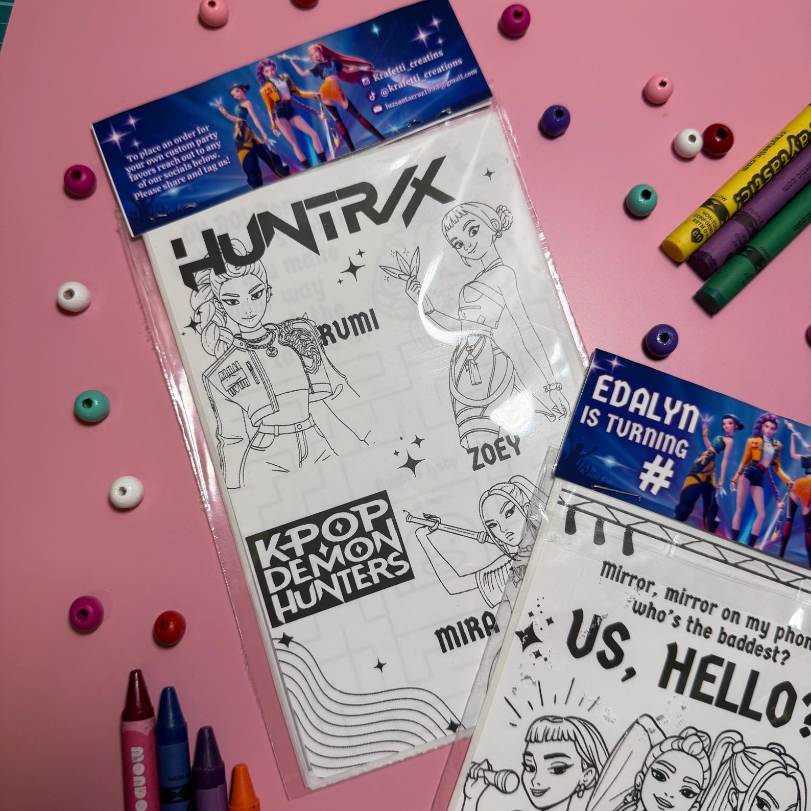 Huntrix K-pop Demon Hunters Coloring Kit : Party Favor Kit, Birthday ...