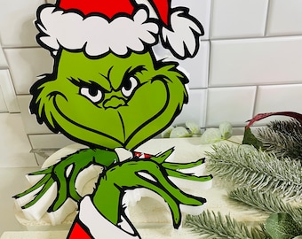 Styrofoam Made Grinch Head and Hands Prop Set: Christmas Tree & Wreath Decor, Styrofoam Made, Tree Decor, Center Peaces