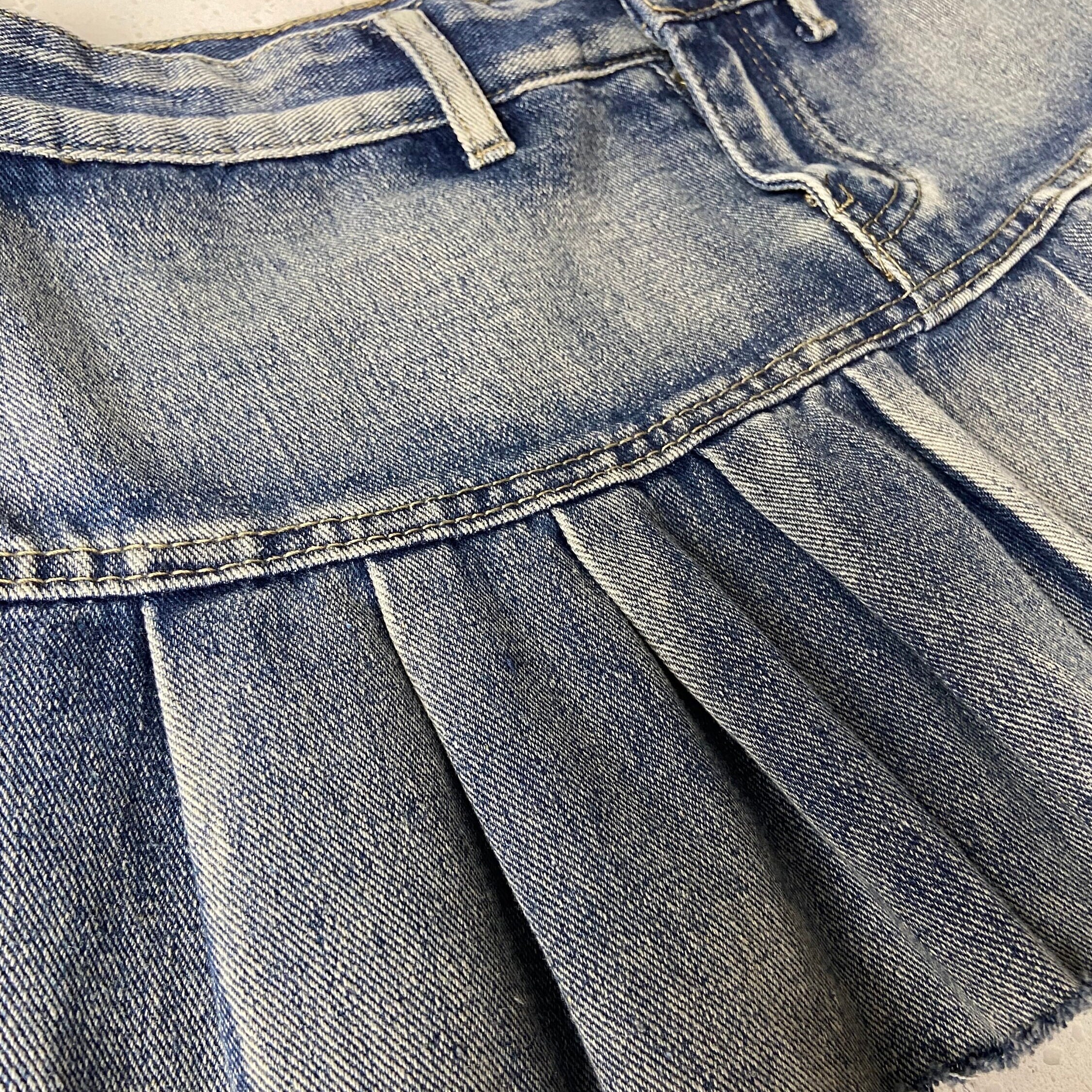 Denim Pleated Mini Skirt - Etsy Denim Pleated Mini Skirt - Etsy
