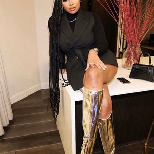 Mirror Knee High Boots