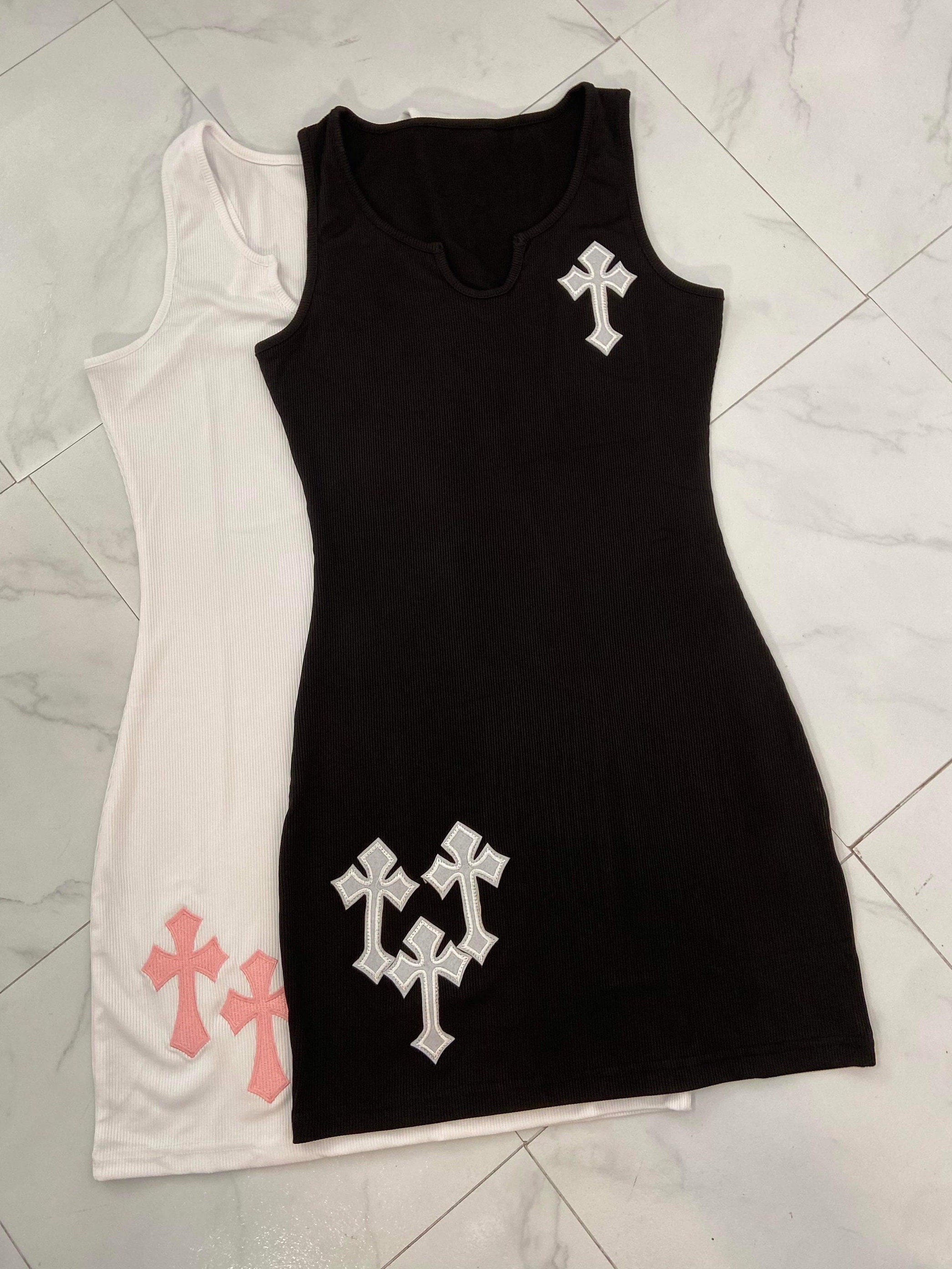 chrome hearts dress tank Mini Black size M International in Cotton - elasthane B7CFD3D3 Chrome Hearts Neck Logo White