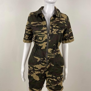 Zip Up Camo Romper
