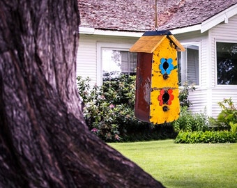 Twos Getaway Bird House | Hanging Metal Birdhouse | Bird House