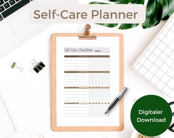 Digital Self-Care Planner for self-expression, Journal for more mindfulness, self-care and self-love, Daily self-reflection