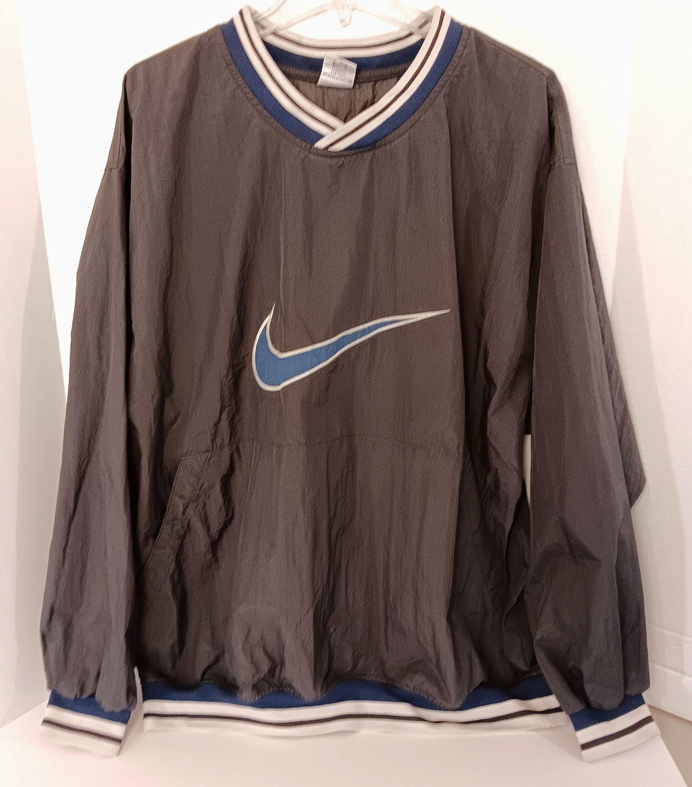 ☆NIKE BIG SWOOSH NYRON JAKET ネイビー　M Nike Sportswear Men's Woven Lined Big Swoosh Jacket, Thunder