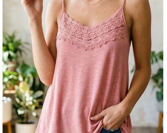 Vintage Pink Crochet Cami Tank Top – Y2K Babydoll Bella Swan Style