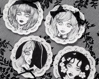 Horror Hanging Doily Wall Art, Gothic Horror Decor Ornament