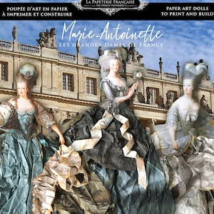 Kit de proyecto - MUÑECA DE PAPEL "María Antonieta - Grandes Damas de Francia" - Papeles imprimibles, descarga digital, con tutorial en PDF