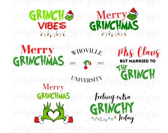 Grinch PNG Bundle, Merry Grinchmas, Sublimation Designs, Popular Grinch Christmas Sublimations Design, Digital File Download