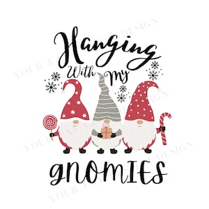 Accrochage avec mes gnomies png, motifs de sublimation de chemise, téléchargement numérique, chemise de famille de Noël, cadeau de Noël