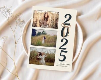 Class of 2025 Graduation Announcement Canva Template Grad Party Invitation Graduation Editable Digital Invitation PNG JPG PDF
