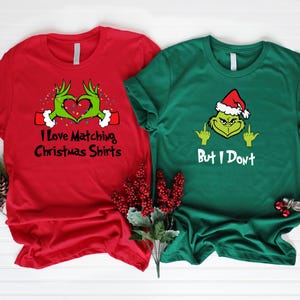 Grinch Ich liebe passende Shirts, aber ich weiß nicht PNG digitale Bilder, passendes Weihnachts-Shirt-Design, Familien-Pullover-Design, frohe Grinchmas