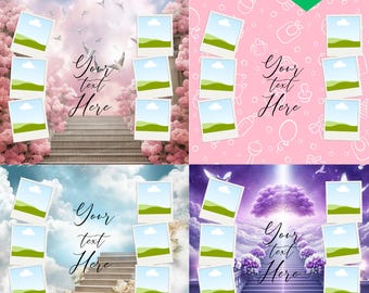 Custom Photo Tumbler Wrap, 20oz Skinny Tumbler, Canva Digital Editable File Template, Photo Collage Grievance Gift, Memorial Tumbler Wrap