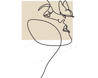 Woman Face Line Art Butterfly Svg, Png, Digital Dwnload File, Aesthetic shirt, Art lover, Minimal,Line Art Tshirt, Sweater,Abstract Wall Art