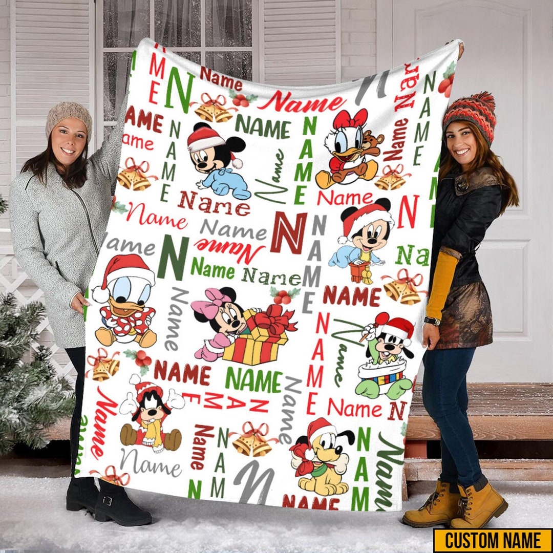 Personalized Mickey Mouse Christmas Blanket Mickey and Etsy