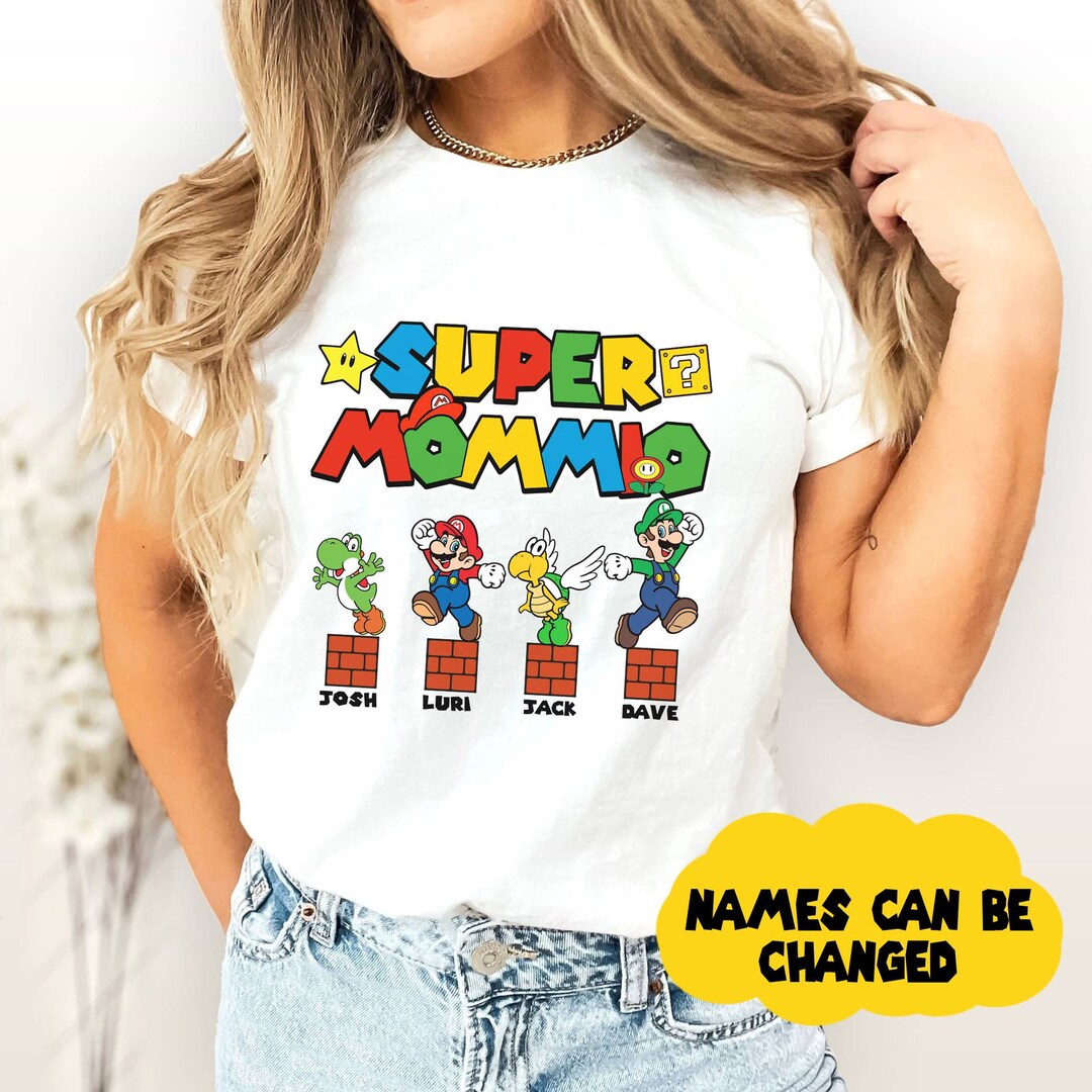 Personalization Super Mommio Shirt Super Mario Mom Shirt Mario Luigi