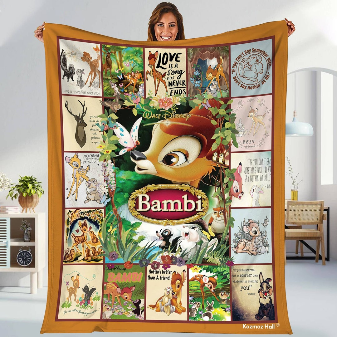 Bambi Reindeer Blanket Bambi Movie Fleece Blanket Disneyland Blanket