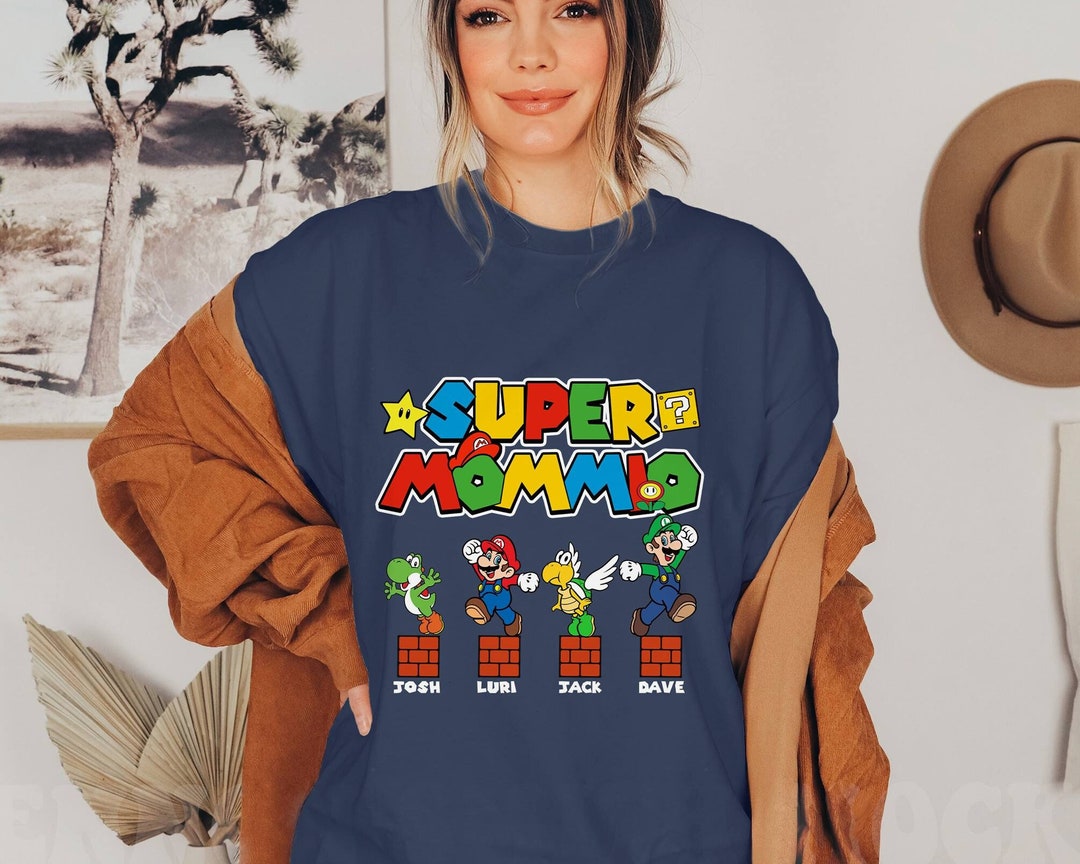 Personalization Super Mommio Shirt Super Mario Mom Shirt Etsy