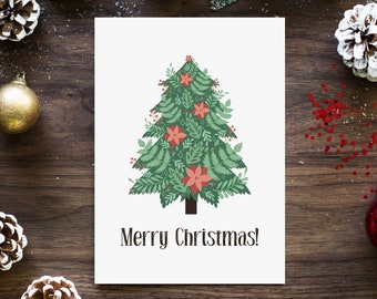 Digitale Weihnachtskarte | Frohe Weihnachten Karte | Druckbare Weihnachtskarte | A7 Größe PDF