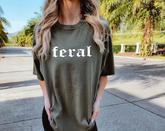 Camiseta Feral, Camiseta Feral Comfort Colors, Camiseta com Citação Engraçada, Era Feral, Camiseta Cowgirl, Camiseta Engraçada Unissex, Presente para Melhor Amigo, Camiseta Sarcástica