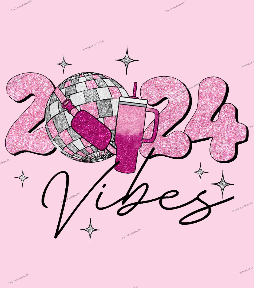 2024 Vibes Png Glitter Sparky 2024 New Year Trendy 2024 Etsy