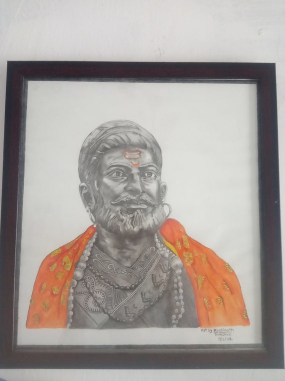 Indian Ruler 'Chhatrapati Shivaji Maharaj' Hand Drawn Sketch