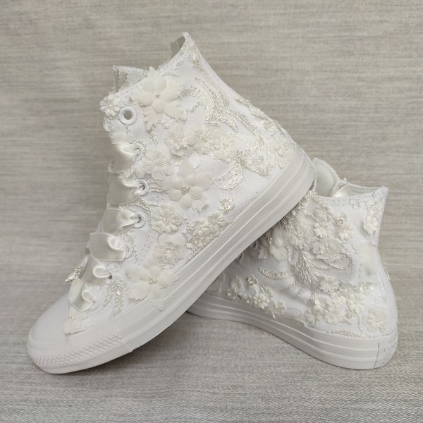 Ivory Converse.Custom Converse.Wedding Converse for bride