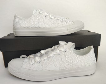 Custom Converse shoes, Wedding Converse ,  Converse For Bride