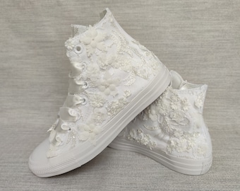 Ivoire Converse.Custom Converse.Wedding Converse pour la mariée