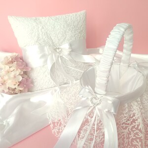 Ring Bearer Pillow and/or Flower Girl Basket - - Custom Colors Available