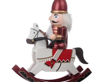 A large wooden nutcracker on his horse. Amazing!Christmas Ornament Christmas wooden nutcracker  ,Wooden Horse Nutcracker .