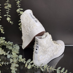 Ivory Wedding Converse.Custom sneakers
