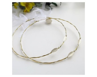 Greek Stefana,Handmade Olive Wedding stefana silver-plated two-tone with olive leaves, Greek Orthodox, Bridal Crowns