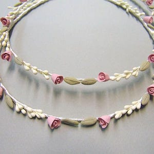 Handmade Vintage Stefana with Porcelain Flowers , Wedding Crowns, Bridal Romantic Tiaras, Greek Orthodox Ceremony,
