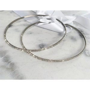 Greek Stefana,Crowns with luxury crystals in a double bar in sIlver color-Greek Orthodox, Bridal Crowns -PRINCESS SILVER
