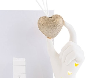 Perfume diffuser, porcelain heart with led,Gift,