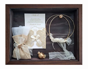 Wedding gift /Stephanothiki/ wedding crown case / Wedding gift/ wall-mounted with special hooks for stefana and instructions.