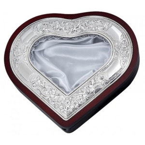 Crown case in the shape of a heart Silver-plated Brown 29x31.3cm. Beauty Stefanothiki