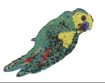 Beaded applique  Patch- Beaded Applique- Embroidery Patch Sew On 1 piece -Patch with sequins Parrot