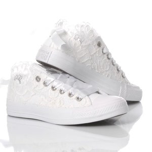 Wedding Converse , Custom Converse shoes,  Converse For Bride