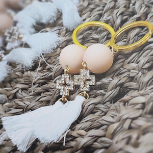 50pcs-Martyrika keychain with cross and rhinestones. -favors-cross favors-first communion favors-orthodox favors